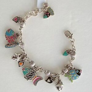 Brighton Lil Sea Fantasy silver and multi colored fish charm bracelet